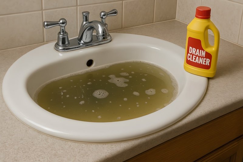 dirty sink chemical drain cleaners