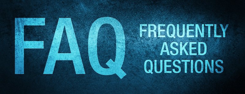 FAQ frequently asked questions isolated on special blue banner background