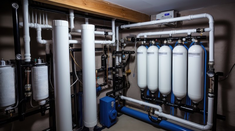 system whole house water filter illustration installation basement, tanks hold, clean quality system whole house water filter