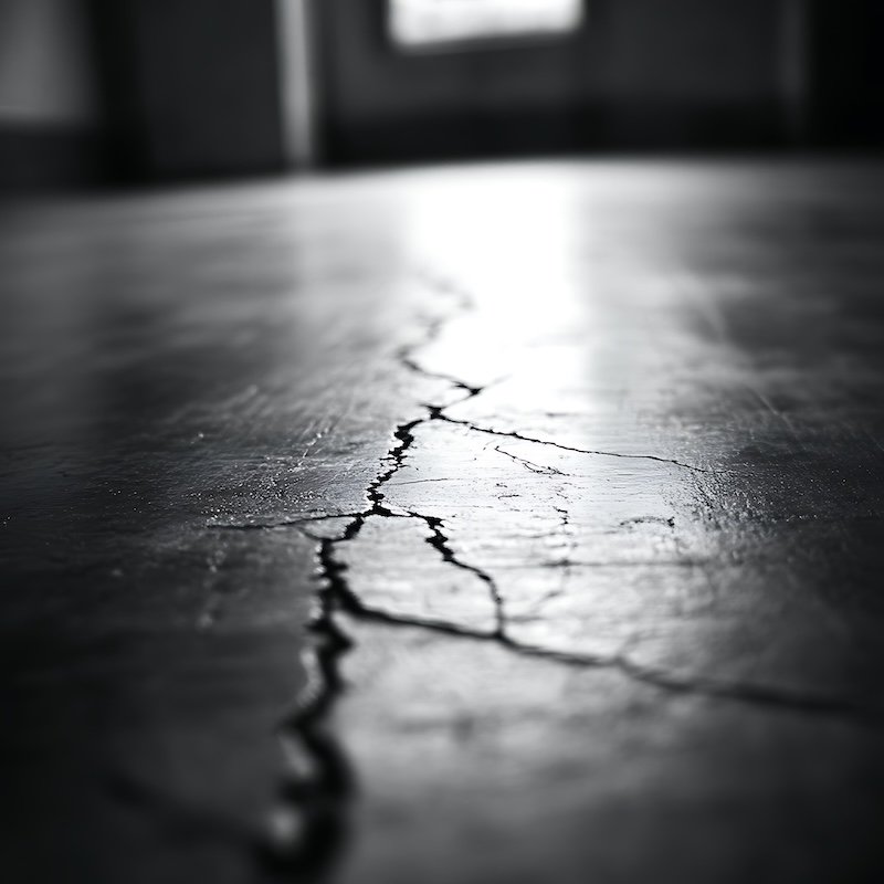 Cracked concrete floor